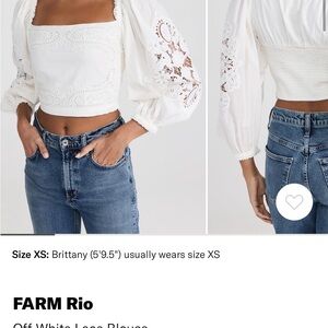 FARM Rio Cream Lace Blouse